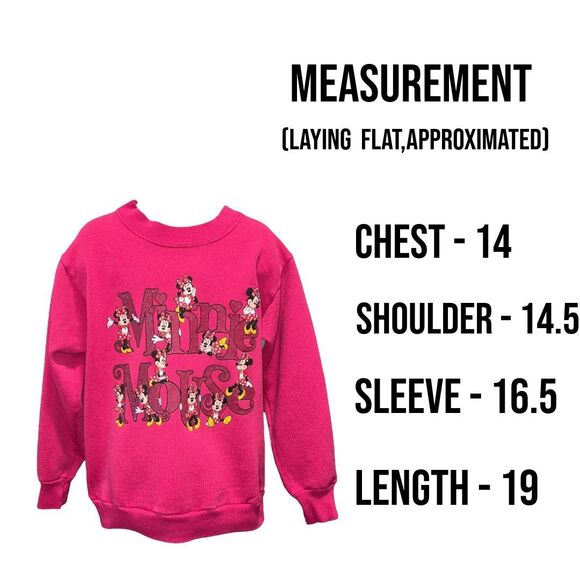 Disney Designs Minnie Mouse Pull Over Pink Sweater Girl’s Size Medium - Picture 8 of 8